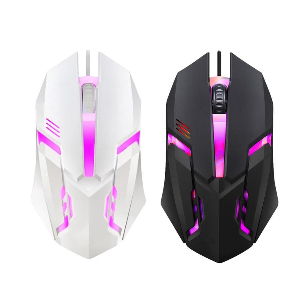 Ratón con cable USB para deportes electrónicos, ratón LED colorido para juegos