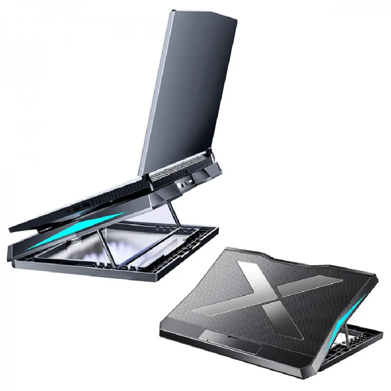 Enfriador de ordenador portátil Q3 para videojuegos con seis ventiladores, almohadilla de refrigeración silenciosa de altura ajustable